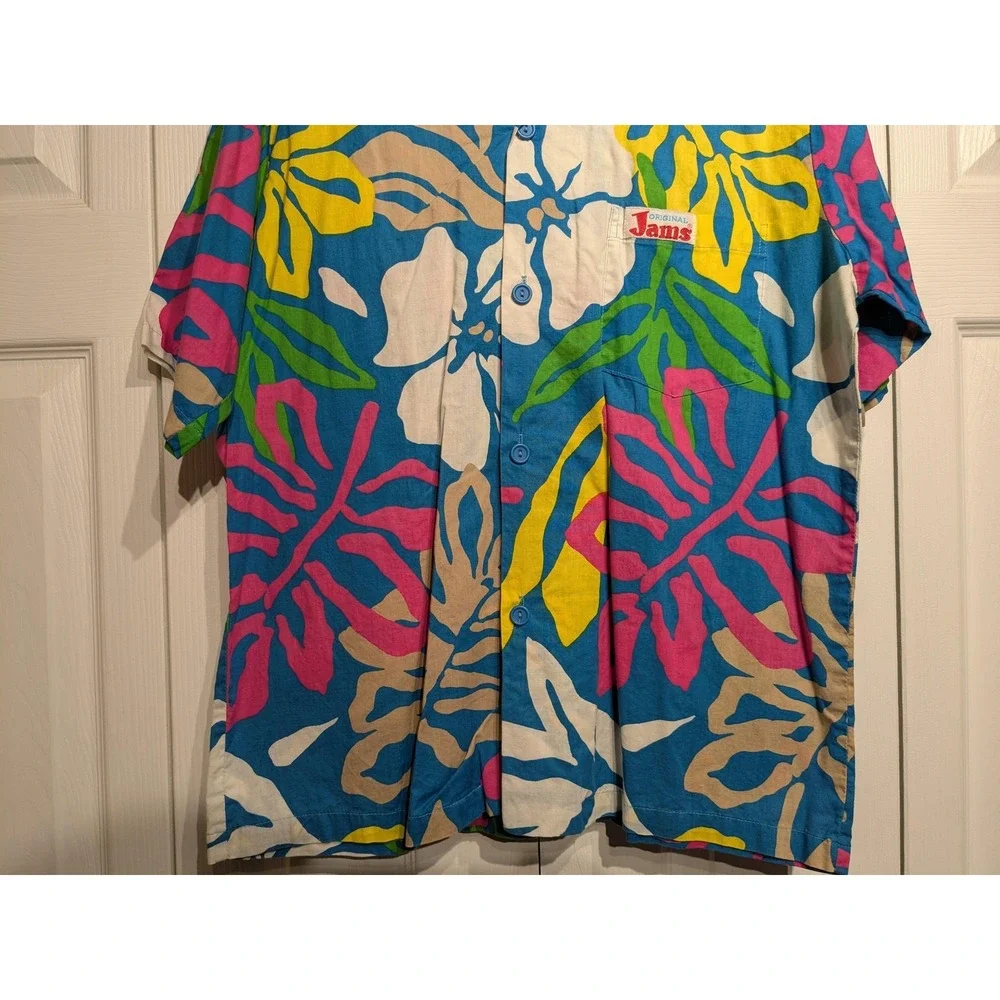VINTAGE Surf Line Hawaii Shirt Men M Blue Aloha Hawaiian Original Jams World 80s - Picture 3 of 13
